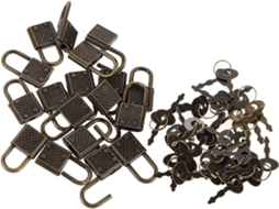 Conjunto De 20 Mini Cadeados Para Móveis Com Chave, Em Liga De Zinco Azul Marinho.