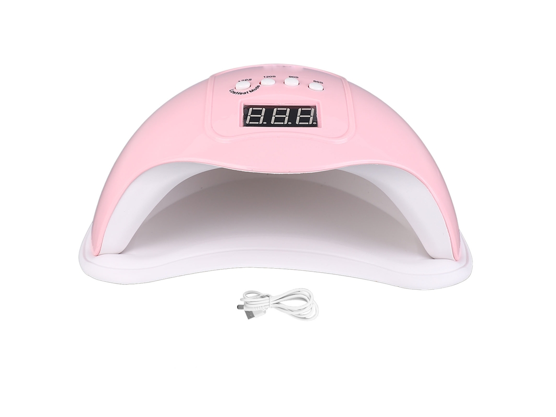 Secador Digital De Unhas 48w Com 24 Chips Led, Modos Múltiplos, Usb, Lâmpada De Manicure Portátil Rosa