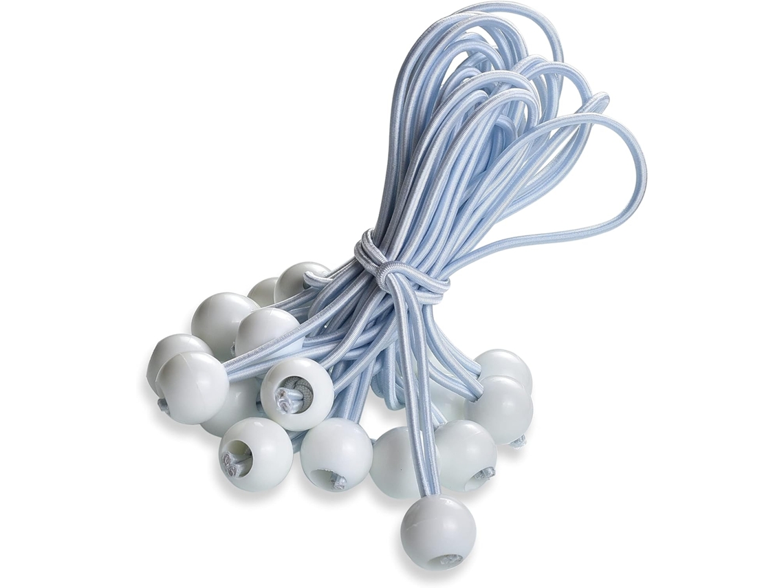50 Elásticos Profissionais com Bolinhas BRILVIBERA (branco 195 Mm)