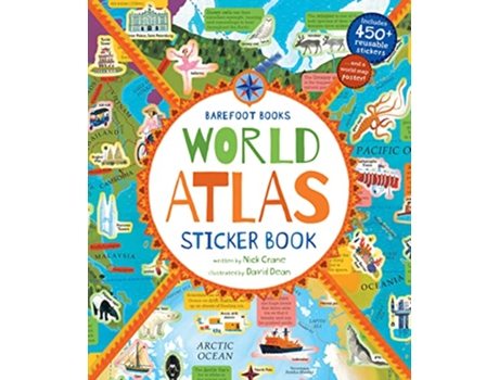 Livro World Atlas Sticker Book de Nick Crane (Inglês)