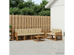 Vidaxl Conjunto De Sofás Para Exterior 7 Pcs Natural E Bege