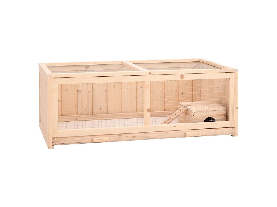 Vidaxl Gaiola Para Hamster 104x52x38 Cm Madeira De Abeto Maciça