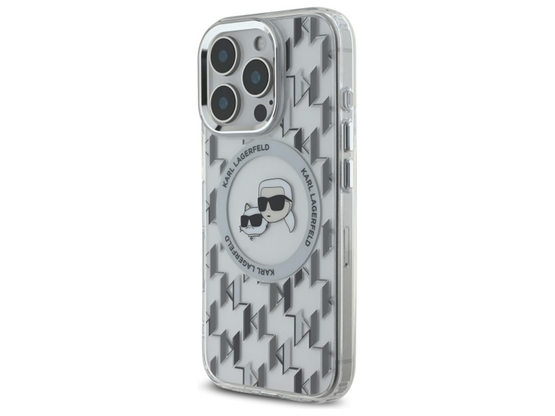 Capa Magsafe para iPhone 16 Pro KARL LAGERFELD Pele Sintética Transparente