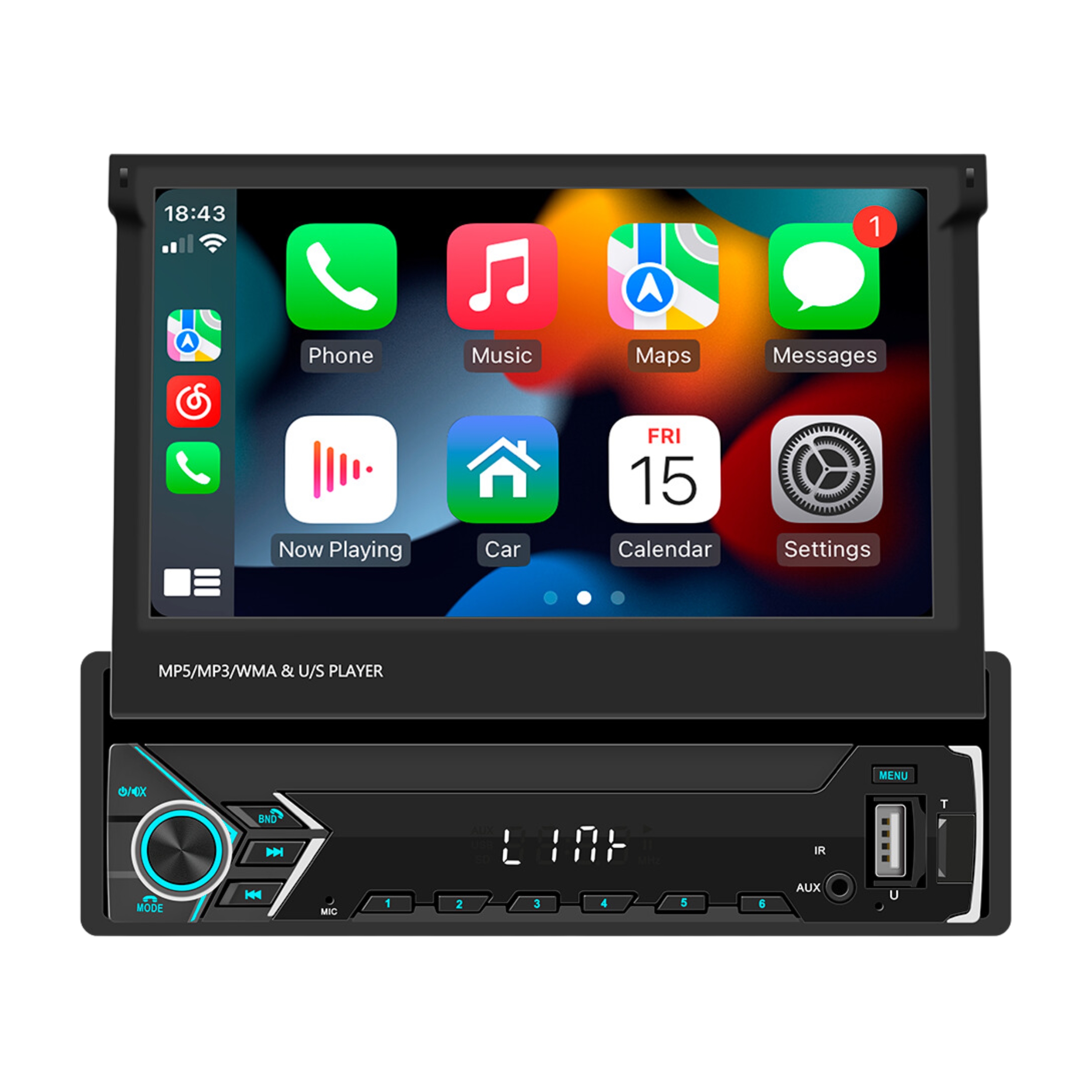 Rádio Auto Multimedia 1DIN 7'' BELSON BS-574W Carplay Touch Bluetooth