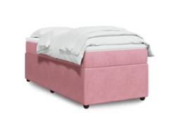 Vidaxl Cama Com Molas/colchão 80x200 Cm Veludo Rosa