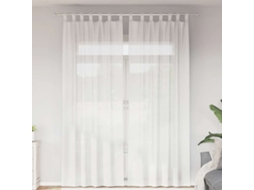 Vidaxl Cortinas De Voile Com Laços 2 Pcs Branco 140x260 Cm