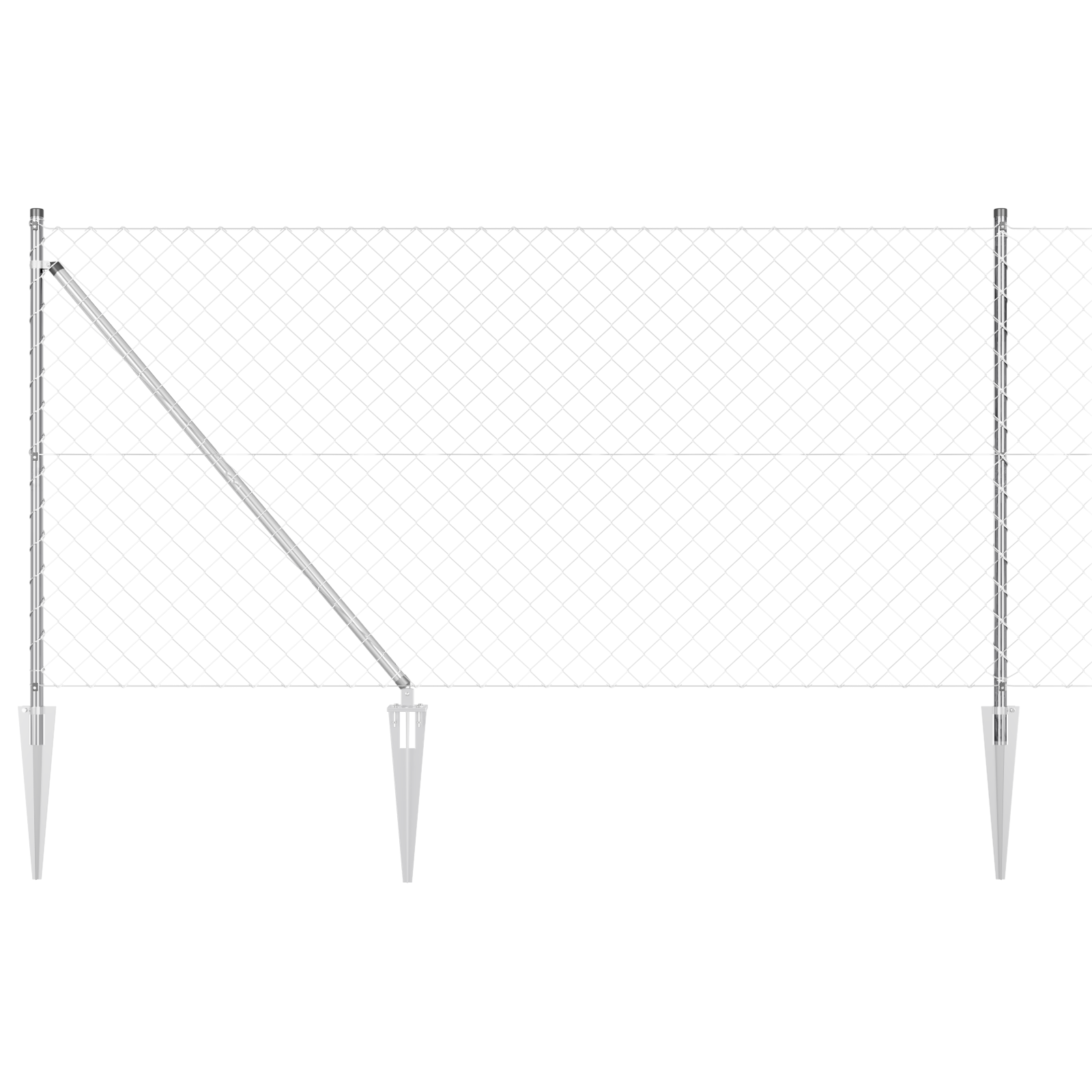 Conjunto 1 Poste De Cerca Vidaxl Prateado Aço (10 X 1 M)