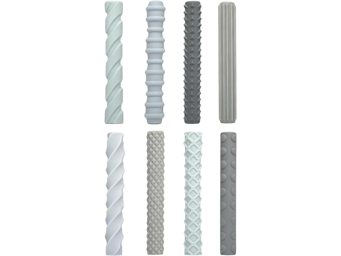 Conjunto De 8 Peças Suporte Ergonômico Lápis, Em Silicone Texturizado, Auxiliar Na Escrita Manual, Ideal