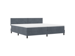 Estrutura De Cama De Veludo Com Ripados De Contraplacado Vidaxl Cinzento Veludo (200x200 Cm)