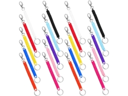 Conjunto De 20 Chaveiros Retráteis Com Mola Espiral, Cordão Elástico Anti Perda Com Fecho Lagosta, Ideal Para Chaves E Carteiras. Gokoco