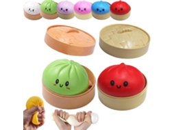 Conjunto 2 Dumplings Gigantes Macios - Brinquedo Antistress - Squishy - Bola Stress - Eva - Vermelho/verde