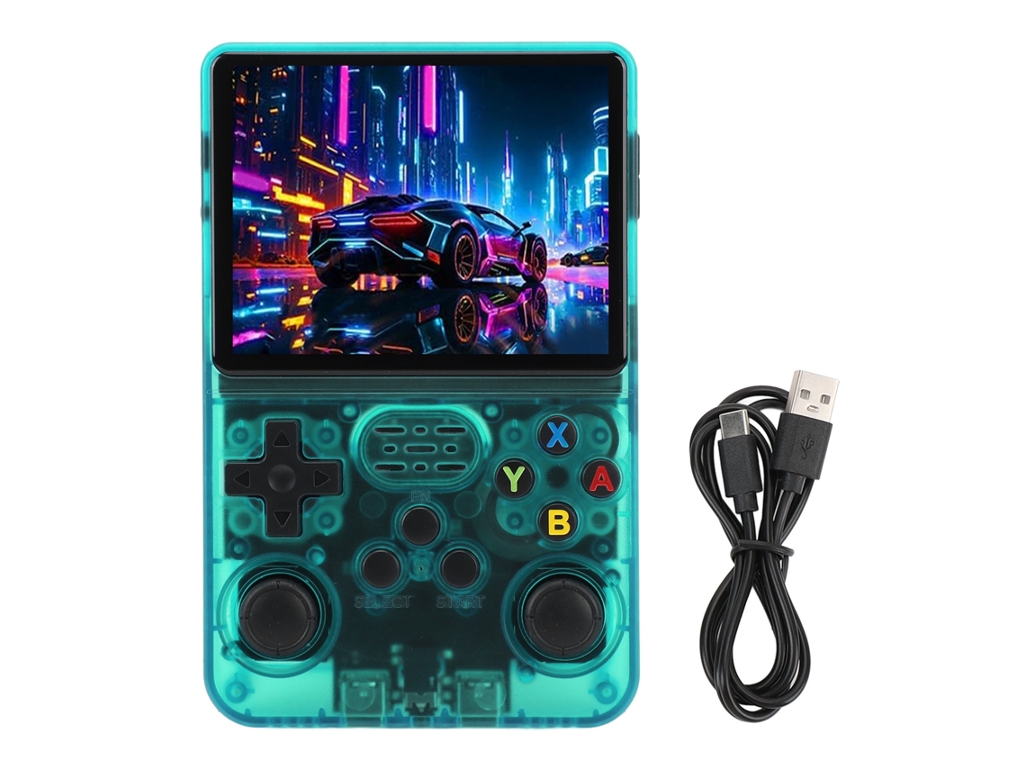Console De Jogo Portátil 3.5 Polegadas Tela Ips 640x480 Controles 3d Cartão 64gb Verde