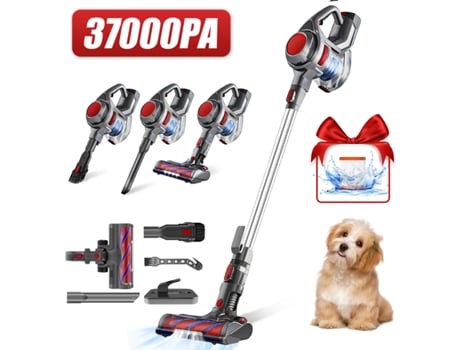 Aspirador de pó vertical Adormii 37000Pa com escova antiemaranhamento, 2 modos de sucção, bateria removível, 50 min, 1,3 l e montável na parede