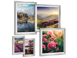 Conjunto De Pinturas Paisagens Da Natureza Flores Montanhas Espelharte (5 Peças)