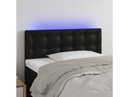 Cabecero con LED Piel Sintética 90x5x78/88 cm Negro