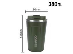 Copo Térmico De Parede Dupla Em Aço Inoxidável (380 Ml, Verde)