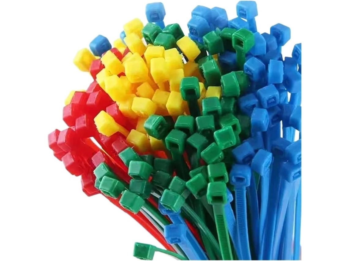 100 Abraçadeiras De Nylon Autotravantes Com Anel Retenção Macio Casa E Escritório Verde, 1, 8x 100mm