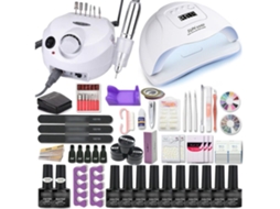 Manicure Setveanxin Nail Art Kit With 120w/54w Led Nail Lamp,colors Uv Polishing Gel Polishing Nail Art Kit Combo H12