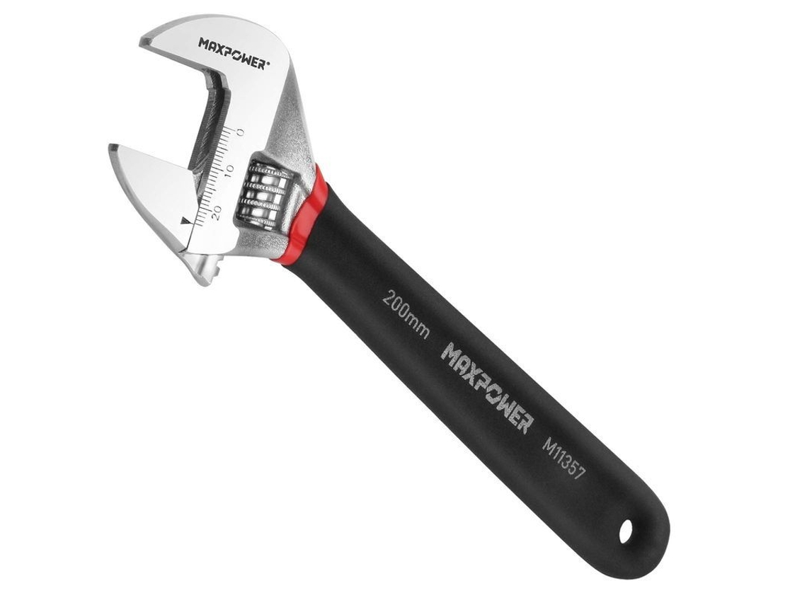 Chave Ajustável 200mm Maxpower Chave Deslizante 8 Polegadas Aço Carbono Cabo Antiderrapante 20-24mm