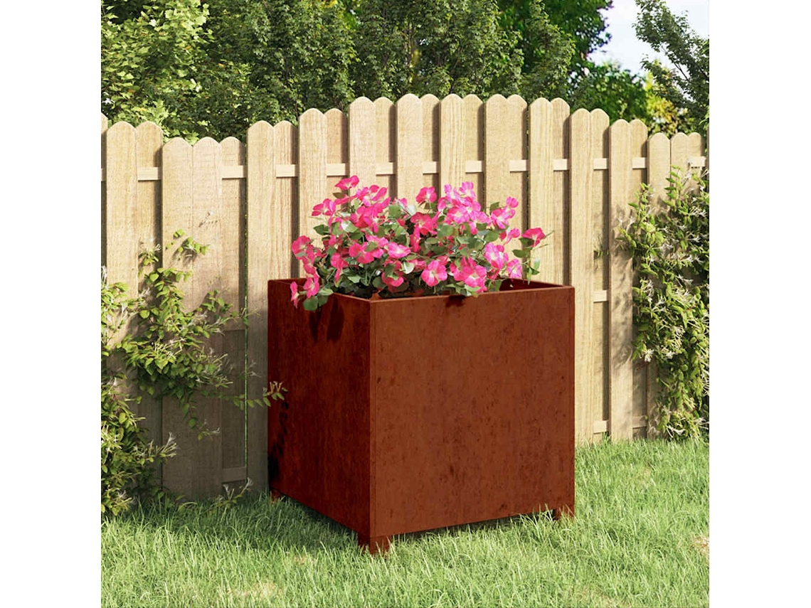 Vidaxl Vaso/floreira Com Pernas 40x40x40 Cm Aço Corten Cor Enferrujado