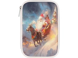 Estojo Lápis Papai Noel Na Neve, Porta Canetas, Organizador de Material Escolar, Estojo Lápis, Caixa