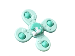 Mali brinquedo Giratório com Ventosa Flor 4 Cabeças Verde Bordas Suaves Adeusão Forte Abs 1.6oz