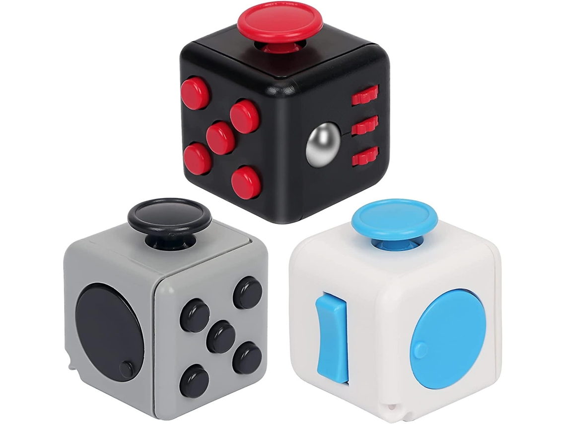 Pacote Com 3 Cubos Antiestresse, Brinquedo De Cubo Antiestresse De 6 Lados, Gadget De Relaxamento Para Escritório Slowmoose