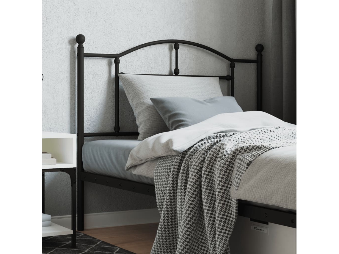 Vidaxl Cabeceira De Substituição 107 Cm Metal Preto