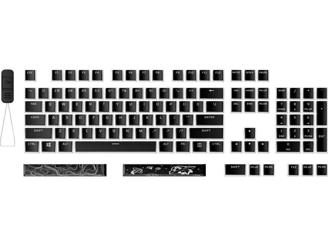 Kit deTeclas Pudding HyperX 2 PBT Preto (Layout EUA)
