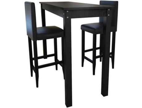 Mesa de bar com 2 cadeiras de bar, preto