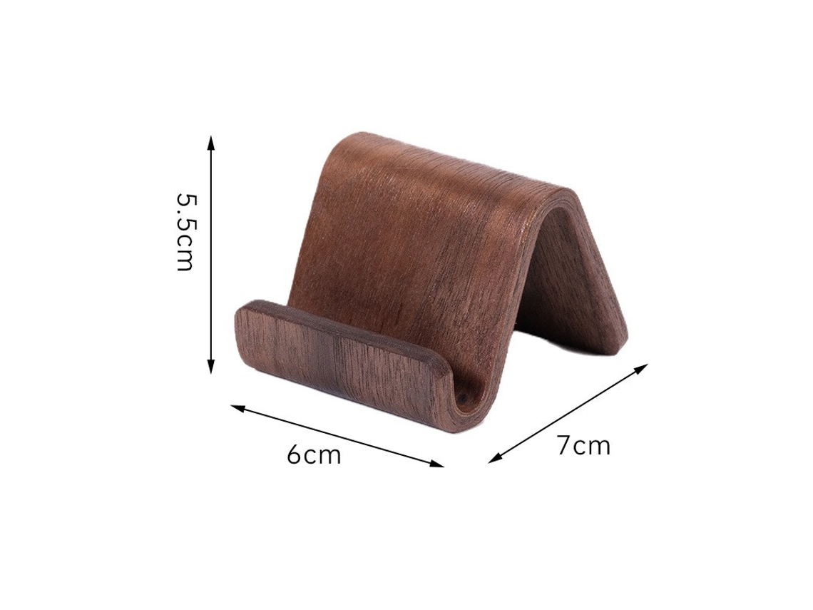 Suporte Criativo para Telefone em Madeira Maciça de Nogueira, Guardar, Simples Escritório, Versão na Cor 1 AQUAFORGE