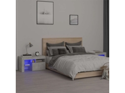 Vidaxl Mesas Cabeceira C/ Leds 2 Pcs 70x36,5x40 Cm Cinzento-cimento