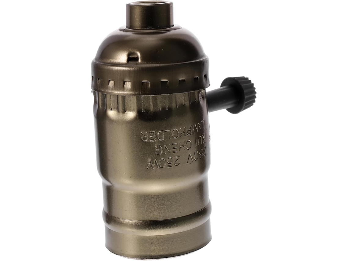 Conjunto De 2 Soquetes Vintage Com Adaptador De Interruptor Para Lâmpadas De Design Retrô, Ideais Pa Gokoco