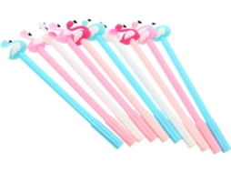 Conjunto De 10 Canetas Gel Em Formato Cisne, 5 Mm, Pretas, Com Corpo