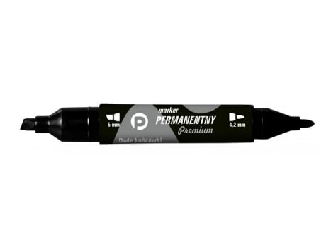 Marcador permanente preto com ponta fina, modelo Km502 Tetis