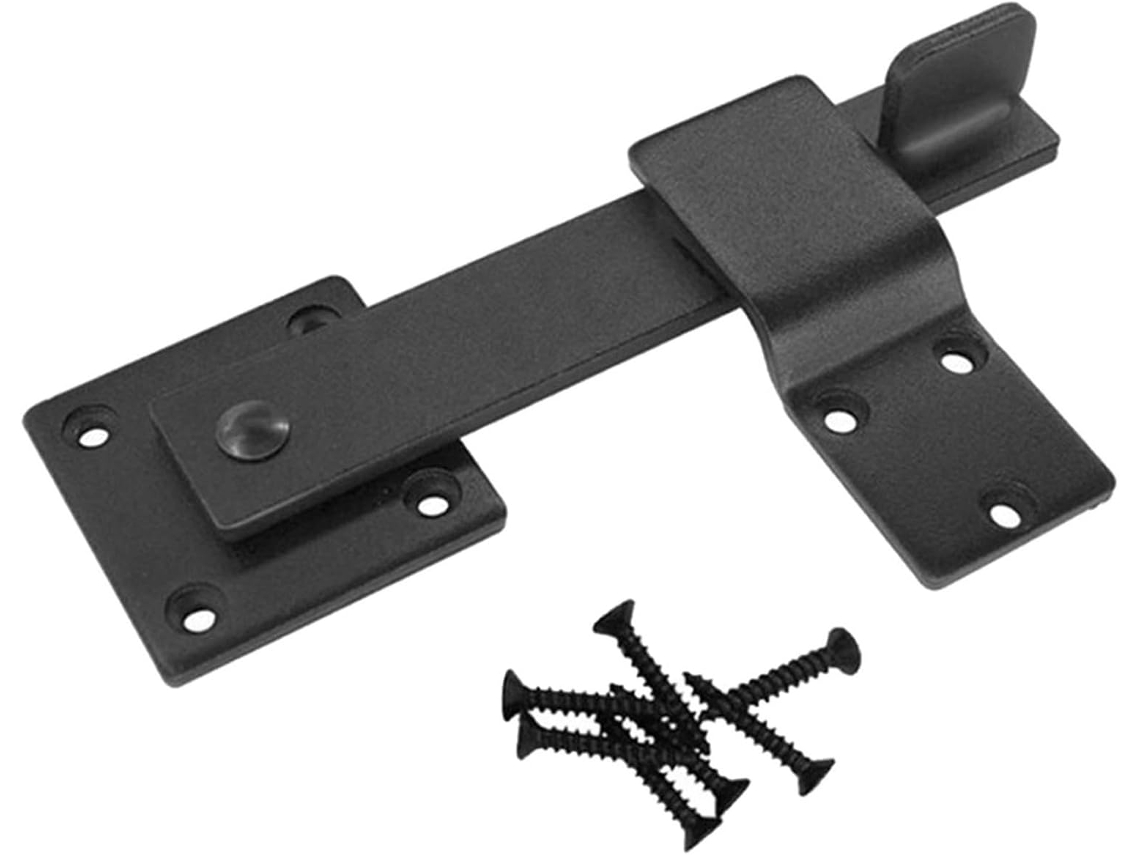 Conjunto De Fechadura Porta Celeiro Ipetboom 5 Polegadas Em Ferro Forjado Preto Banheiro E Quarto, Com Trava De