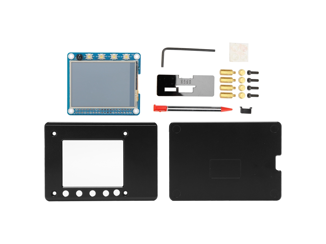 Tela Touch Tft Para Raspberry Pi 4b De 2.4 Polegadas Com Shell De Alumínio Com Cooler E Botões Pré-definidos