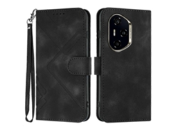 Capa De Celular De Couro Com Padrão De Linha E Toque De Pele