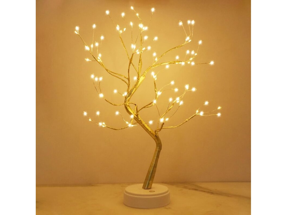 Luminária de Árvore Led, Luz Branca Quente para Árvores, Luminária de Árvore com Galhos Ajustáveis, 108 Leds, Alimentação Usb/bateria BRILVIBERA