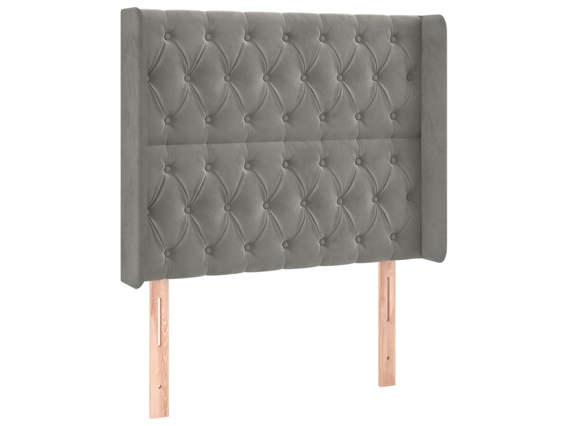 Headboard, Headboards Vidaxl Cinzeto Veludo (103 X 16 X 118/128 Cm)