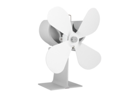 Ventilador de Calor Estufa Lenha 4 Lâminas Branco