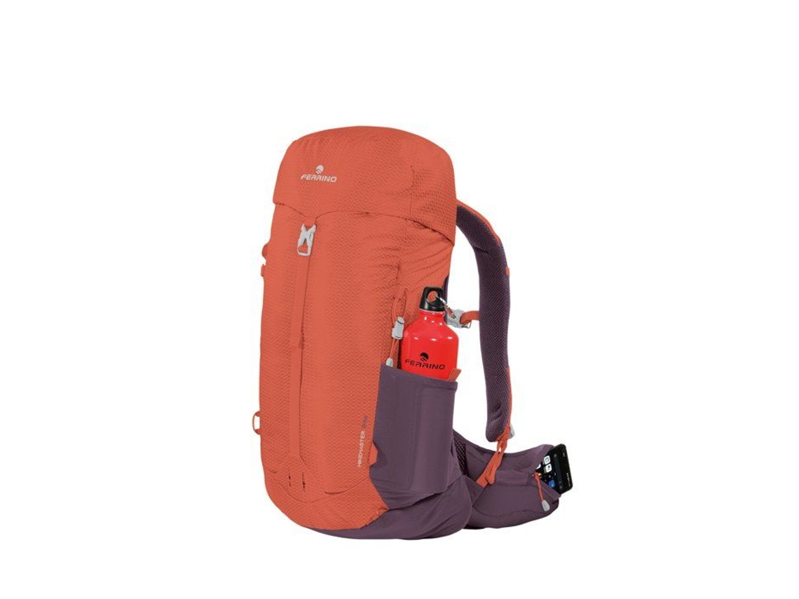 Mochila feminina FERRINO Hikemaster 24 Lady em nylon 210D, design ergonômico e confortável, capacidade máxima de 30 litros.
