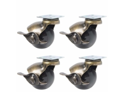 Rodízios Para Móveis, 4 Peças, 40 Mm, 1,5 Polegadas, Com Freio, Para Móveis