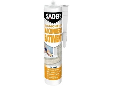 Massa Selante Sader Alvenaria Branca Fórmula Acrílica Flexível Cartucho 280 Ml