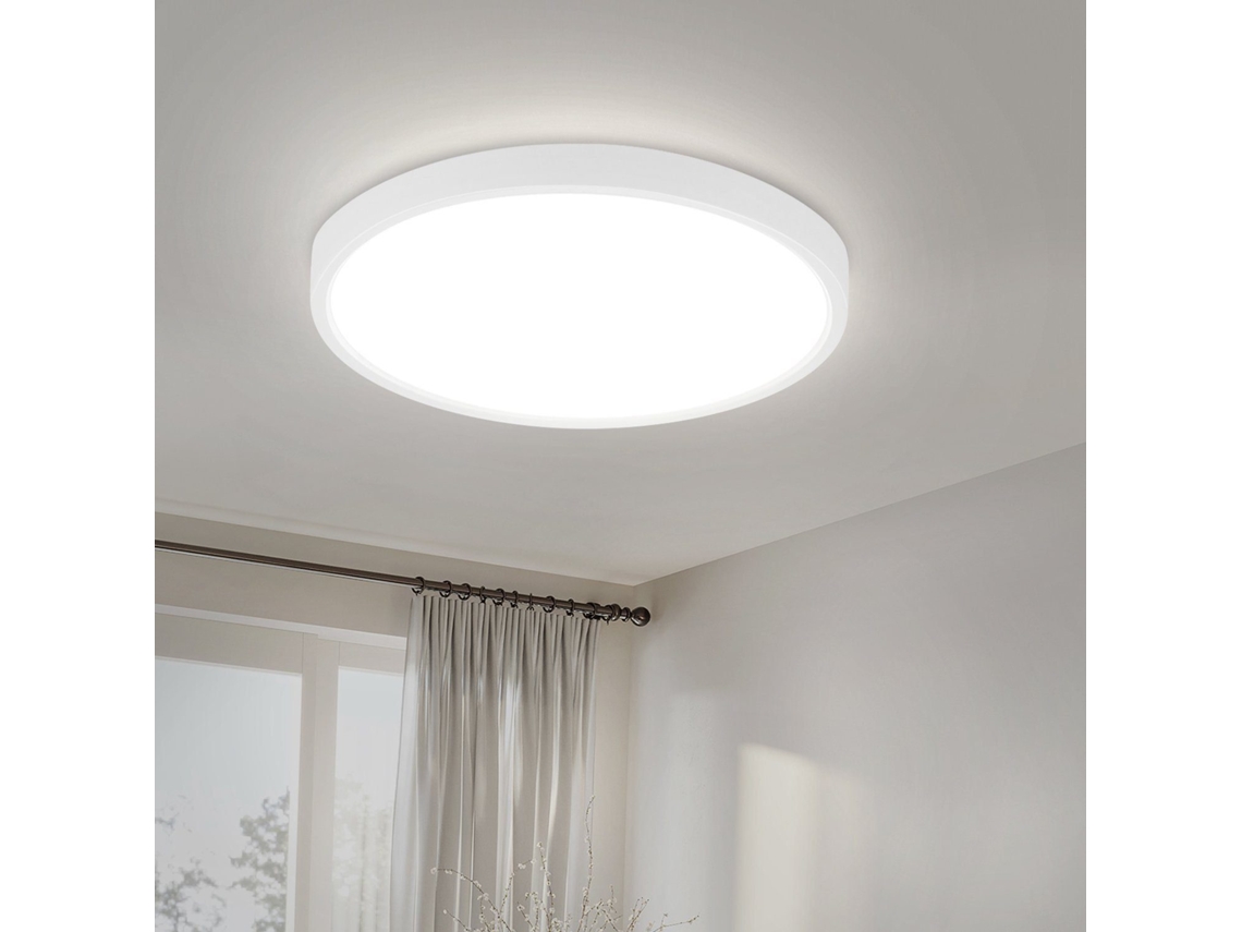 ZMH Luminária de teto LED branca moderna Ø22 cm para interiores, 15 W, iluminação econômica