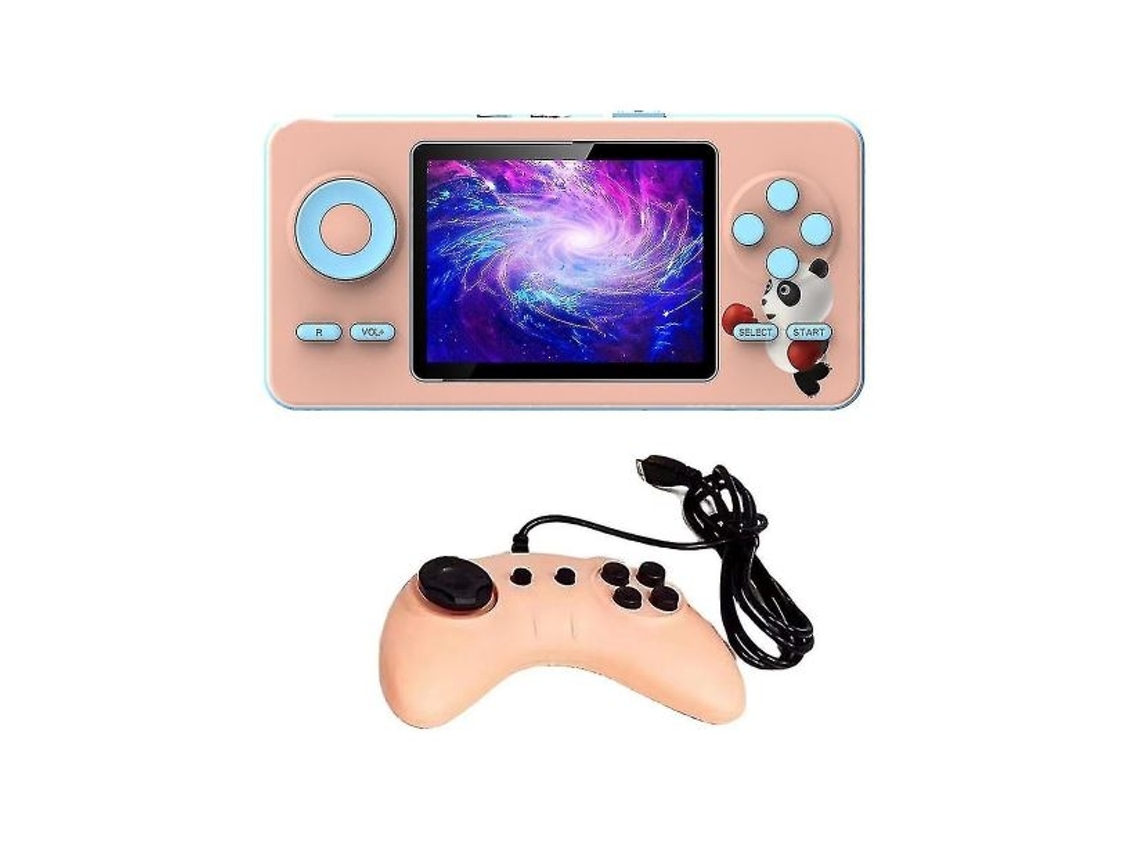 Console Portátil Retrô com 500 Títulos Clássicos, para 2 Jogadores, Rosa AQUAFORGE