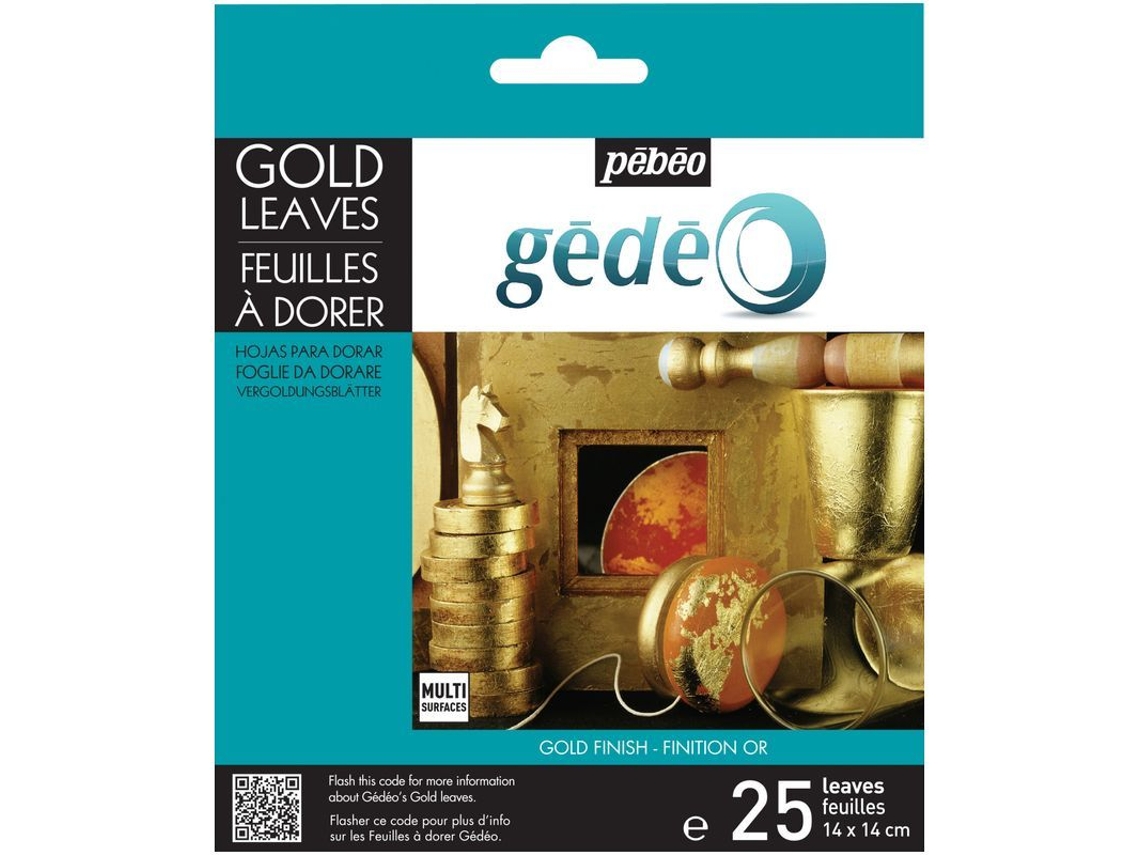25 Folhas de Ouro Dourado 14x14 cm Pébéo