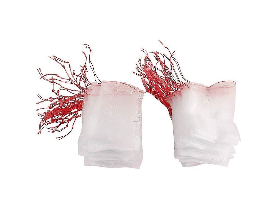 Sacola De Malha Com Cordão Para Proteção De Frutas E Vegetais - Nylon Resistente 15x25cm