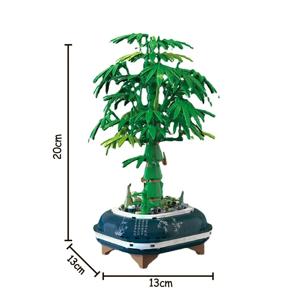 (Bonsai de Bambu) Brinquedo de Blocos de Montar Bonsai - Eleve O Seu Astral Com Amor, Um Ótimo Presente Para Meninas, Perfeito Para Decoração.