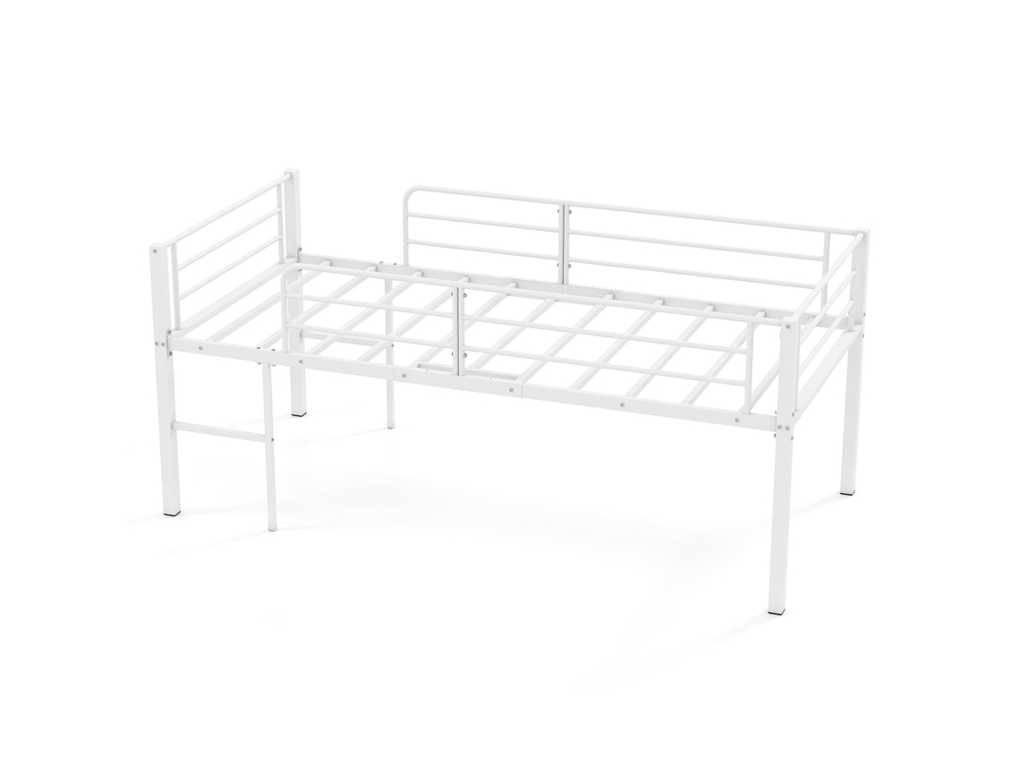 Cama Baixa De Metal Com Grades De Segurança E 2 Escadas